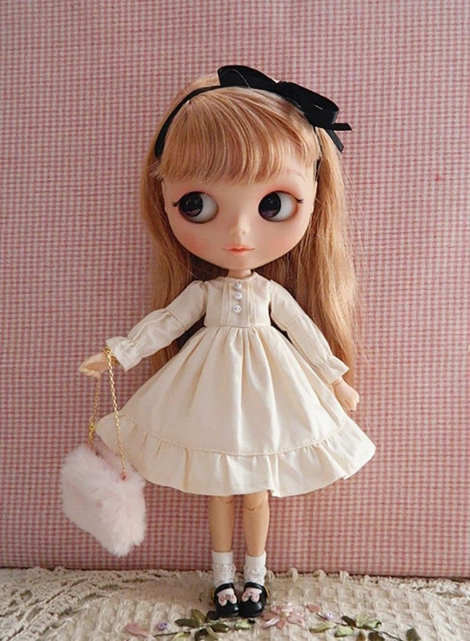 XiDonDon ملابس دمى XiDonDon، فستان أنيق لدمى Blyth و Ob24 و Licca و Azone BJD، ملابس وألعاب وإكسسوارات وهدايا (مشمشي) (ملابس فقط) - Image 4